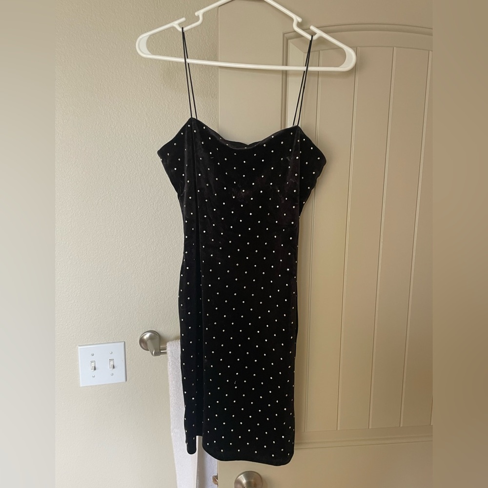 H&M Black Velvet mini dress